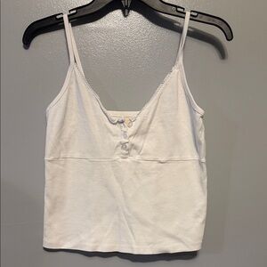 Chic White Women's Camisole with Button Accents